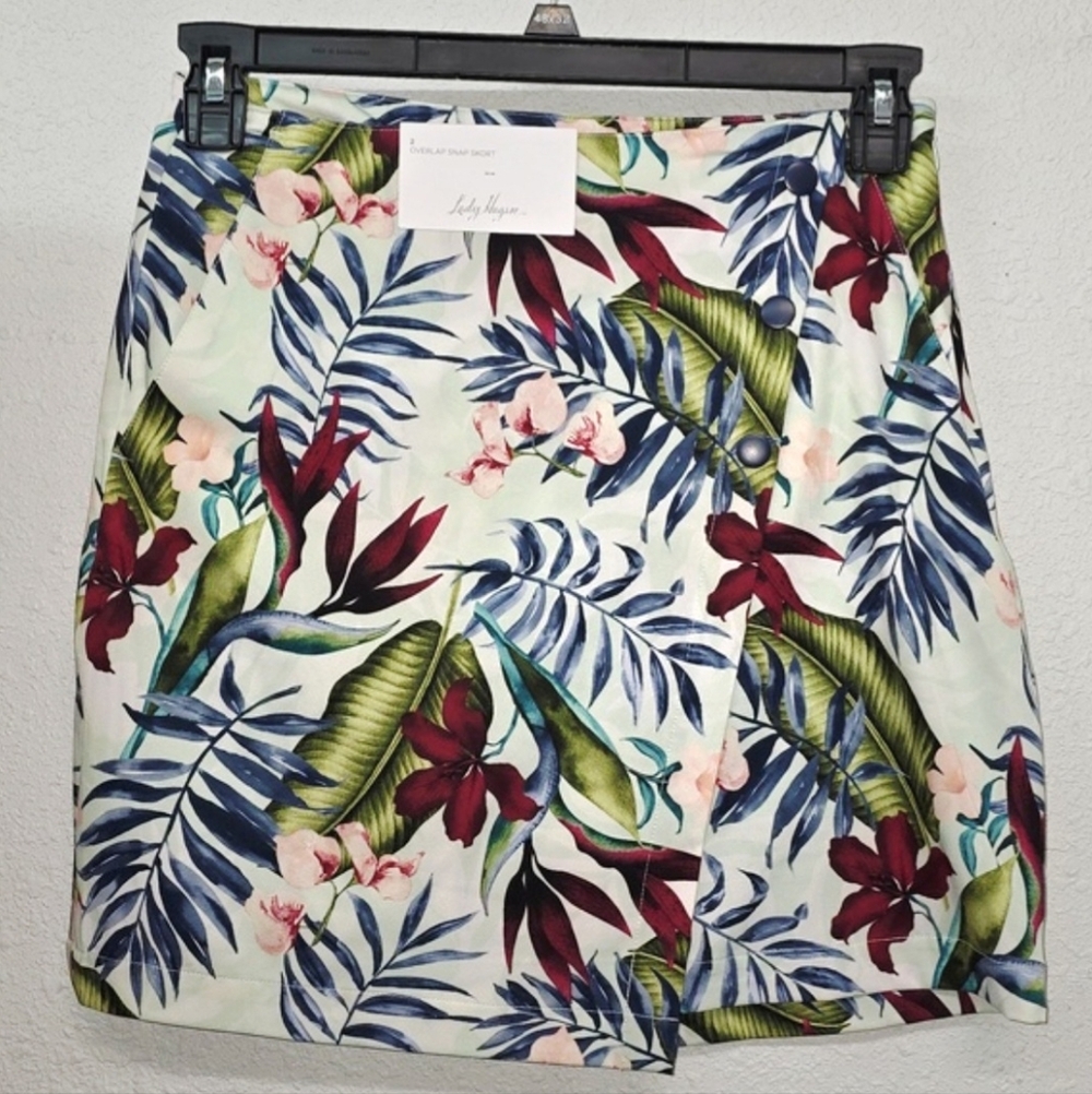 Lady Hagen Sz 10 golf Women’s 17” Tummy Control Skort Tropical Floral W/pockets